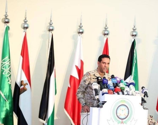 Arab Coalition said late Wednesday its forces intercepted and destroyed two bomb-laden boats belonging to Iran-backed Houthi militia.