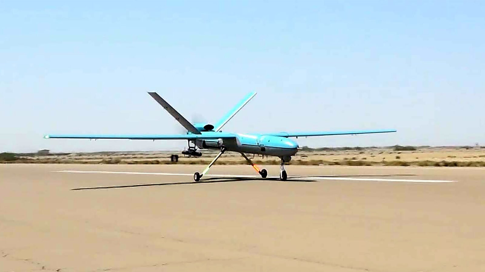 A handout picture provided by the Iranian Army’s official website on September 11, 2020, shows an Iranian Simorgh drone during the second day of a military exercise in the Gulf, near the strategic strait of Hormuz in southern Iran.