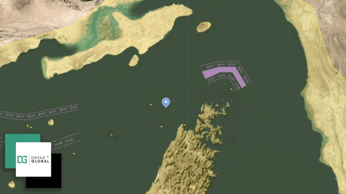 Close up Strait of Hormuz