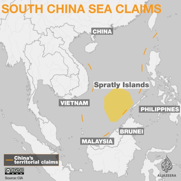 Map of Chinas Territorial Claims SCSea