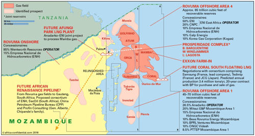 Mozambique current and offshore projects