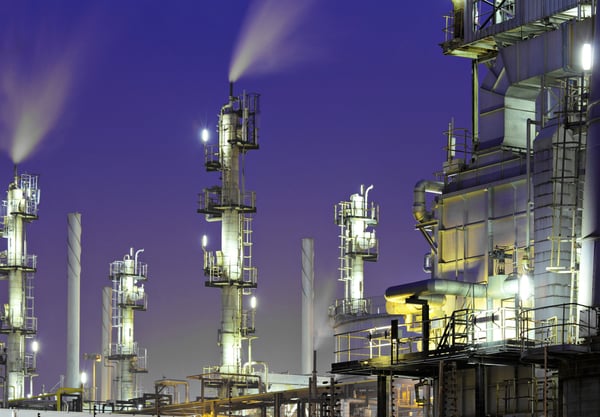 Oil refinery plant at night-1