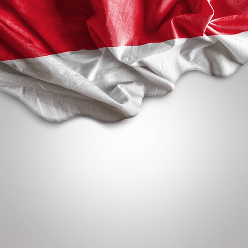 Waving flag of Indonesia, Asia