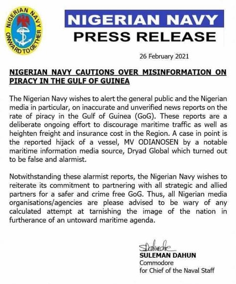 Nigerian Press Release