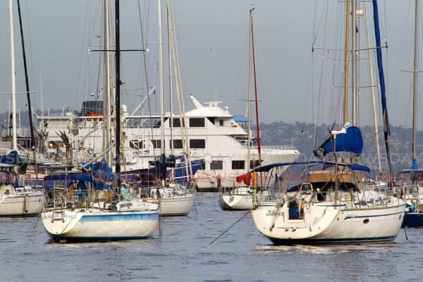 Yachts anchored off the coast in Chaguaramas last October. PHOTO BY ROGER JACOB