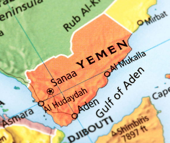 Yemen on map