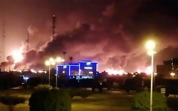 fire at an Aramco factory in Abqaiq, Saudi Arabia (Geopolitical News)