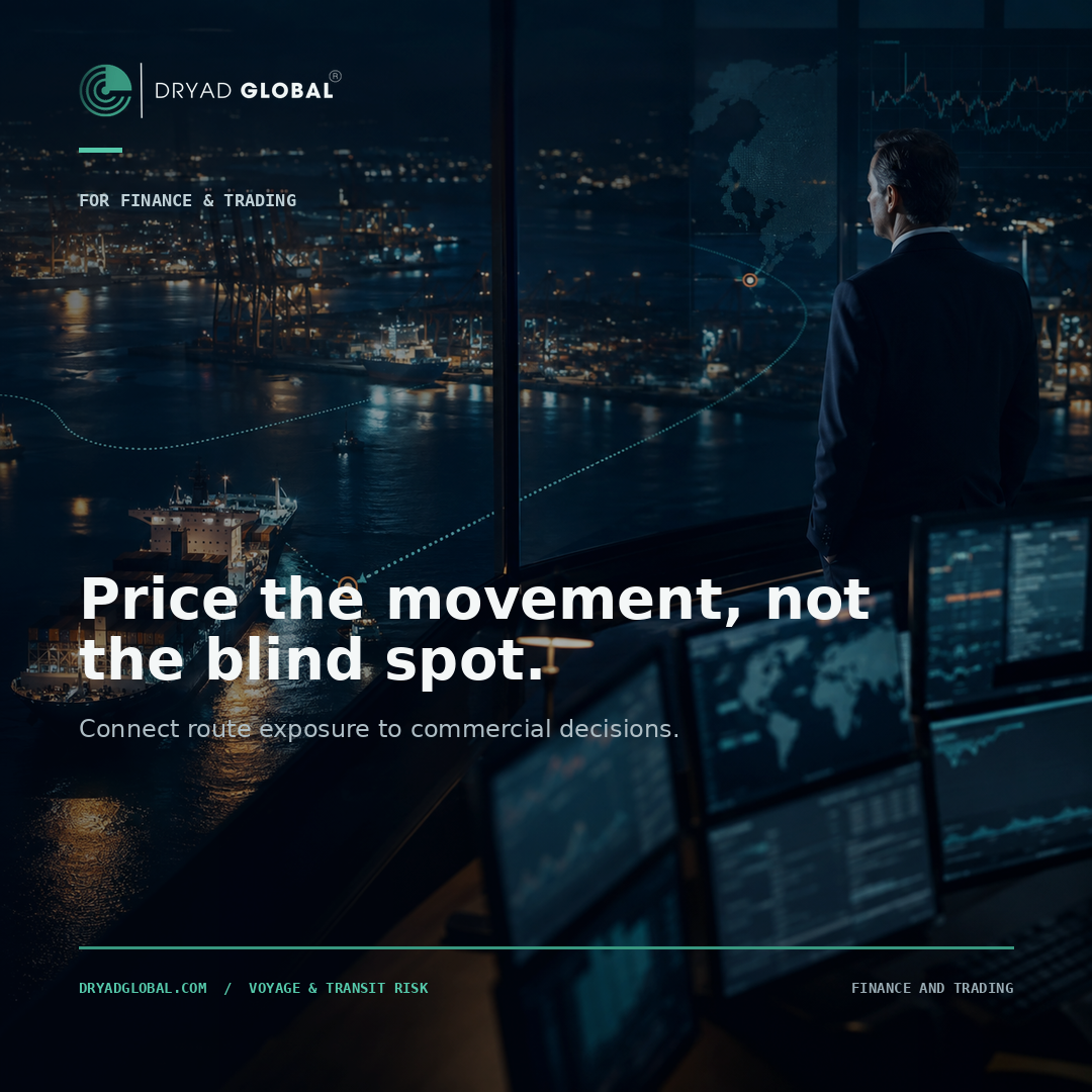 Price the movement, not the blind spot. Connect route exposure to commercial decisions